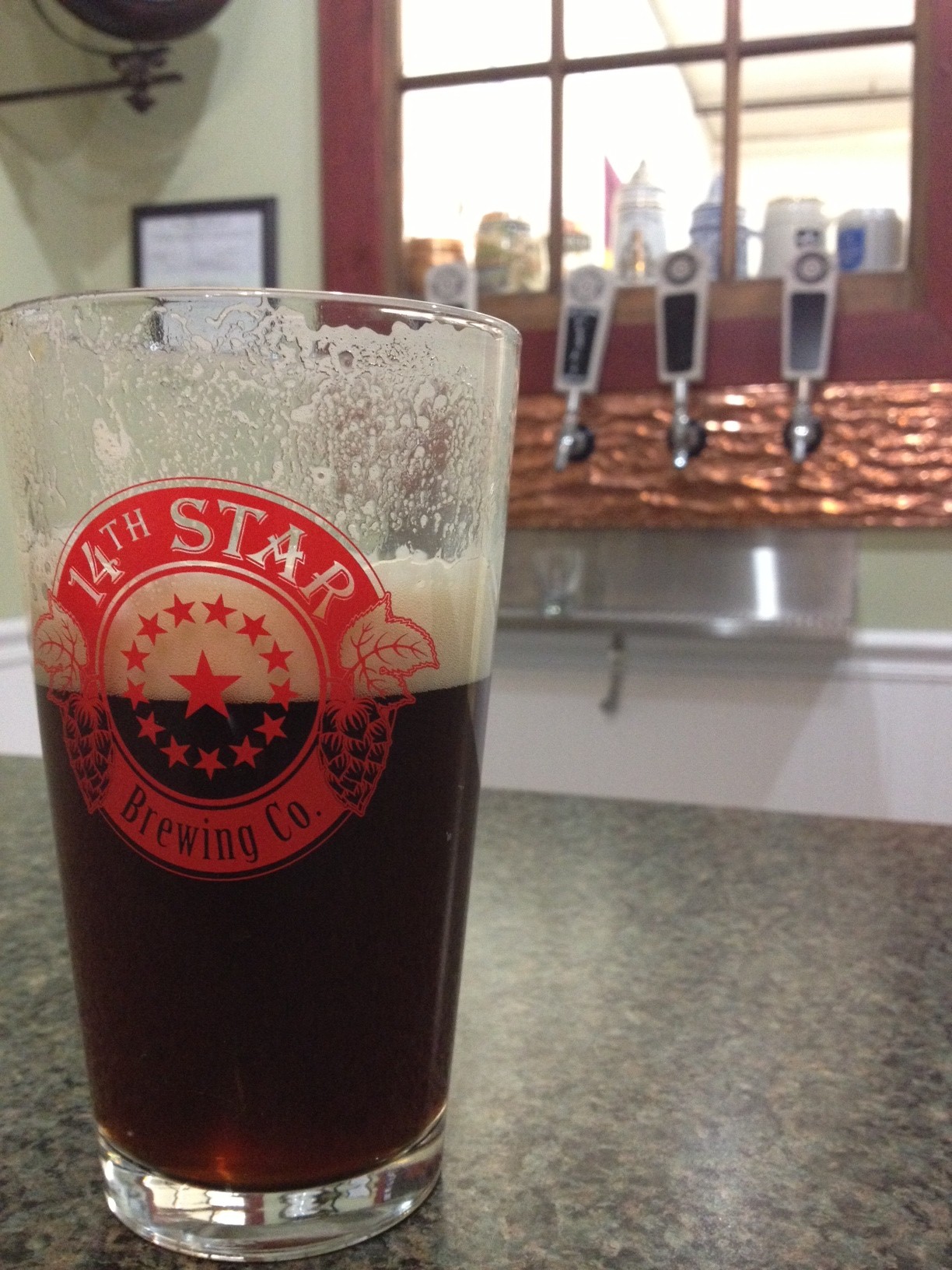 A tasty shot of our first release - Harvest Brown Ale.